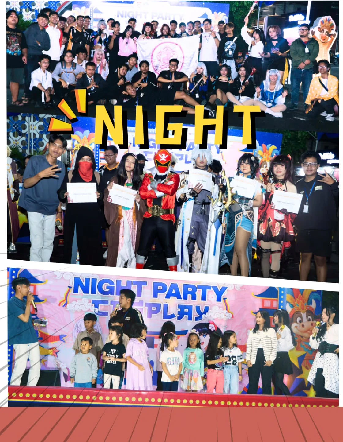 Kolase beberapa momen kebersamaan pada Night Party